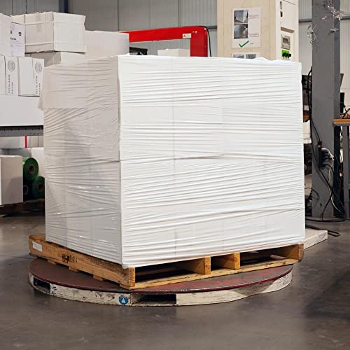 PSBM Dark White Stretch Wrap, 8 Rolls 18 Inch x 1000 Feet 100 Gauge, Heavy Duty Plastic Wrap Industrial Strength Shrink Film for Moving, Packing & Shipping
