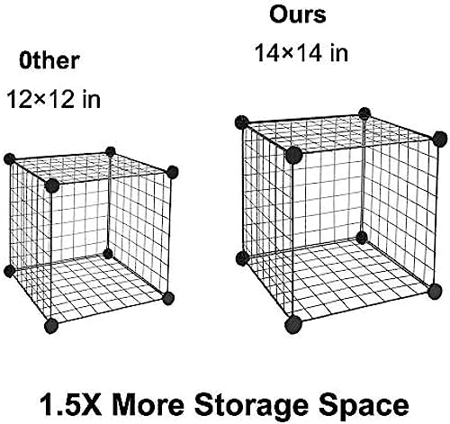16 Cube Wire Storage Shelves, Multifunction Cube Shelves for Books File Rack Toys Towels, Space Saving Metal Mesh Mesh Storage Rack for Home Office Storage Rack School Daily b