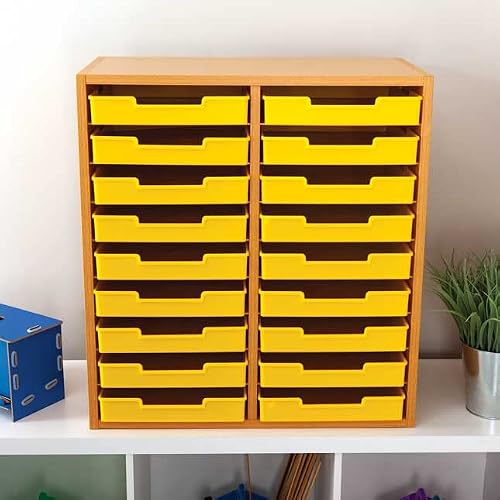 Really Good Stuff Oak 18-Slot Mail Center with Trays - Single Colors