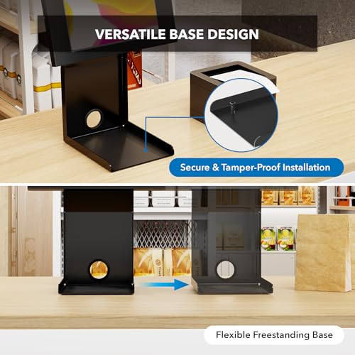 Mount-It! iPad Kiosk Stand with Printer Shelf, Locking Anti-Theft, Black