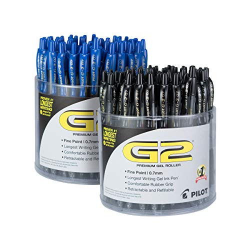 PILOT G2 Premium Gel Pens, Bold Point 1.0mm, Black/Blue Ink, 144-Pack