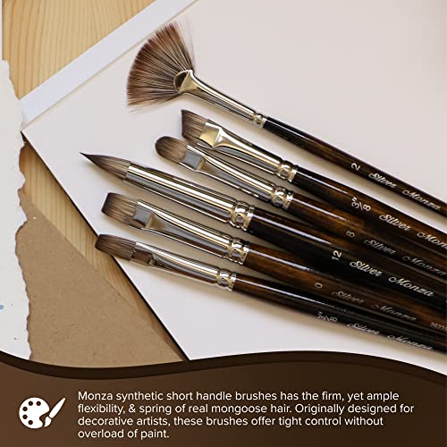 Silver Brush Limited Monza Short Bright Oil and Acrylic Brush, Size 10
