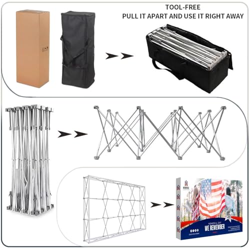 NEWSANDOR Fabric Pop Up Display Stand Custom Trade Show Backdrop