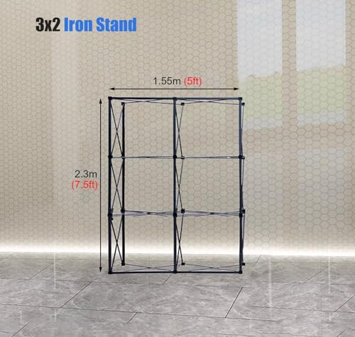 Jievmrs 7.5 X 10 Ft Collapsible Black Out Fabric Pop Up Booth Stand, Straight Tension Poster Backdrop Exhibition Holder, Iron Market/Shop Display Stand(2.3x1.55m (7.5x5ft))