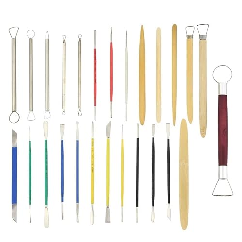 TXGJWRA Carved Clay Sculpture Tools Proffesional Model Sculpting Soft Pottery Engraving Kit 26 Piece Set