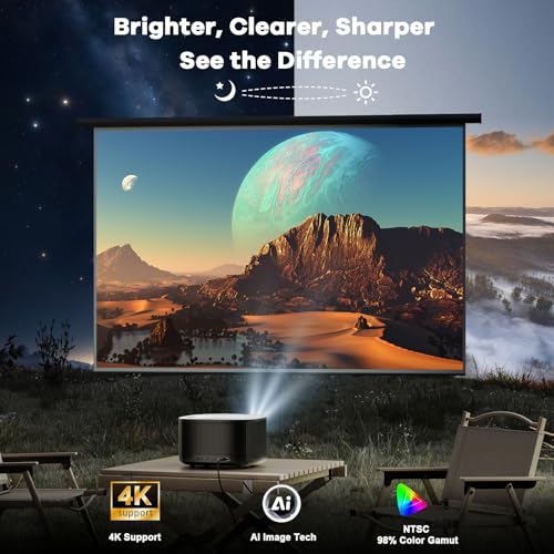 ONOAYO Outdoor-Projector-4K with 60W Dolby Audio and Official Licensed Apps