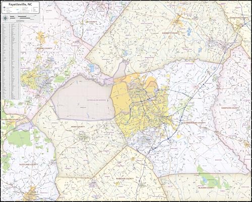 Fayetteville NC Laminated Wall Print (60” wide x 48” high)