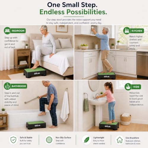 Simply Seniors Small Step Stools for Adults - Noctilucent Stepping Stool