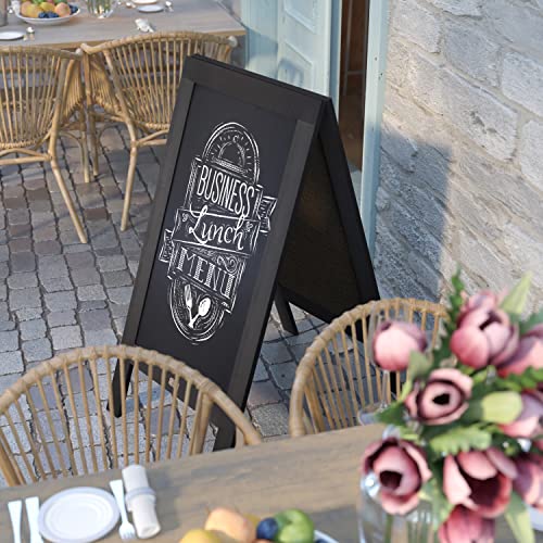 EMMA + OLIVER Black 48x24 Deluxe Magnetic Chalkboard Set