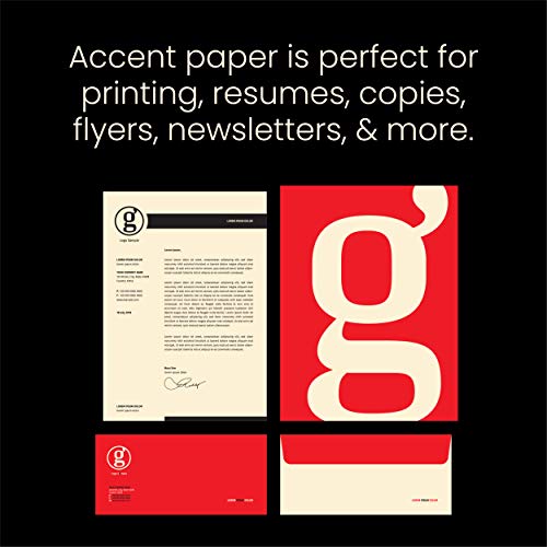 Accent Opaque Cream Printer Paper, 8.5” x 11” 28lb Bond/70lb Text Copy Paper – 2,000 Sheets (8 Reams) – Premium Computer Paper with Smooth Finish – 97 Bright, 104gsm – Warm White Copy Paper – 188176C
