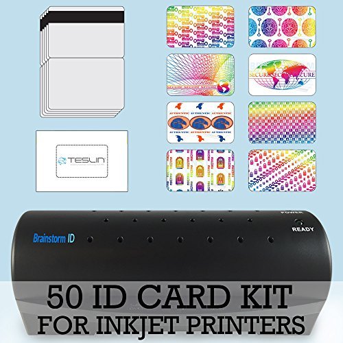 50 ID Card Kit - Laminator, Inkjet Teslin, Butterfly Pouches, and Holograms - Make PVC Like ID Cards