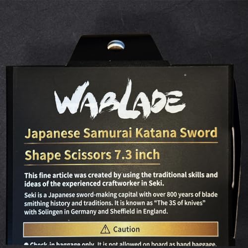 Wablade Samurai Katana Scissors 7.29" for Paper & Envelopes, Made in Japan