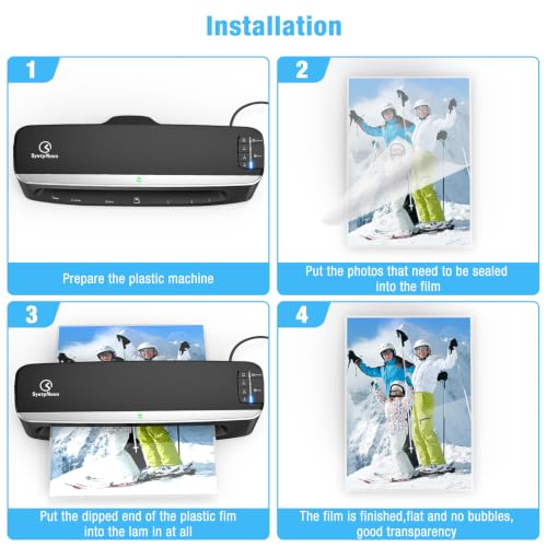 13 inch 4-Roller Heavy Duty Laminator Machine, 990mm/ Min Speed, 3-10 Mil, 60S Warm-up, A3 Thermal Commercial Laminating Machine with 50 Sheets for Home, Office, School, Crafts Use