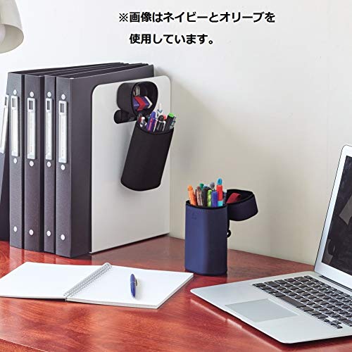 LIHIT LAB A7759-24 Stand Pen Case with Magnet, Black