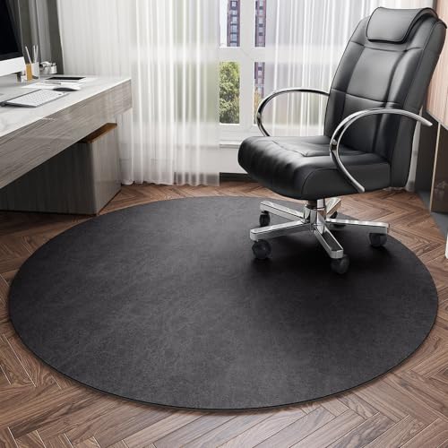 CWAQWC Round Large Desk Chair Mat, Hardwood Tile Laminate Floor Protector