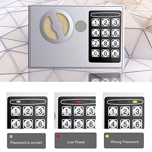 Keypad Digital Lock Safe Box Coin Bank Fireproof Locker with Security Wall-Anchoring Mounting Security Cabinet for Business to Jewelry Money Gun Valuables Passport(9.05in6.69in6.69in) (Black)