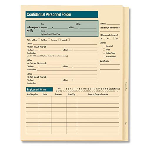 ComplyRight Confidential Personnel Folder, Pack of 25