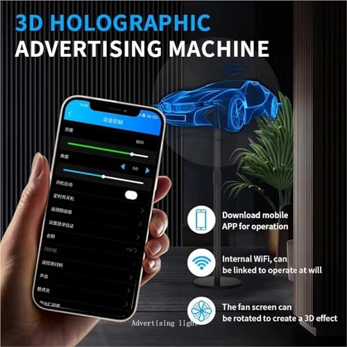 27-65cm 3D Holographic Projection WiFi Led Logo Light Player Remote Control Fan Advertising Lights(PD42 Standard)