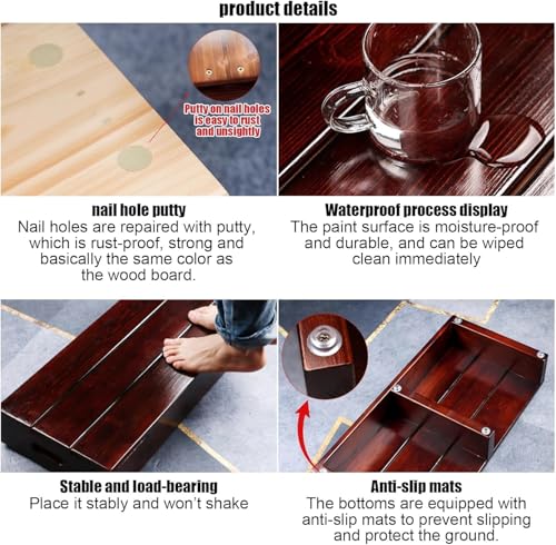 Wooden Step Stool - Non-Slip Mat Included, 1-Step Portable Stool for Adults, Kids & Seniors | Indoor/Outdoor Use for Bathroom, Kitchen, Bedroom