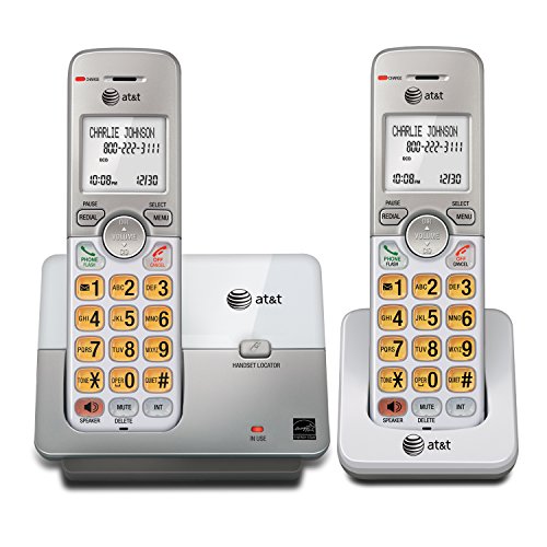AT&T EL51203 DECT 6.0 2-Handset Cordless Phone with Full-Duplex Speakerphone, Backlit Display & Lighted Keypad, Caller ID/Call Waiting, Intercom, ECO Mode