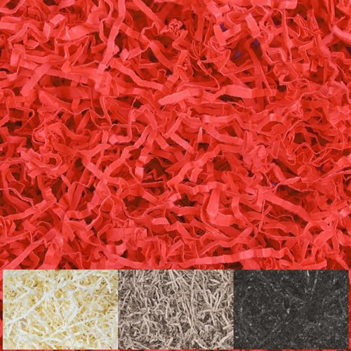 Creative Deco 2.20 lbs Red Kraft Shredded Tissue Paper | Basket Box Hamper