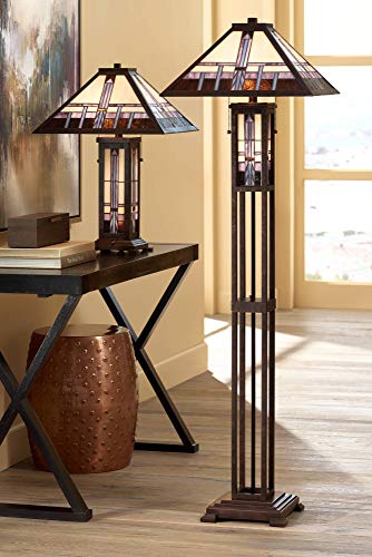 Geometric 60 1/2" Glass Night Light Floor Lamp Living Room