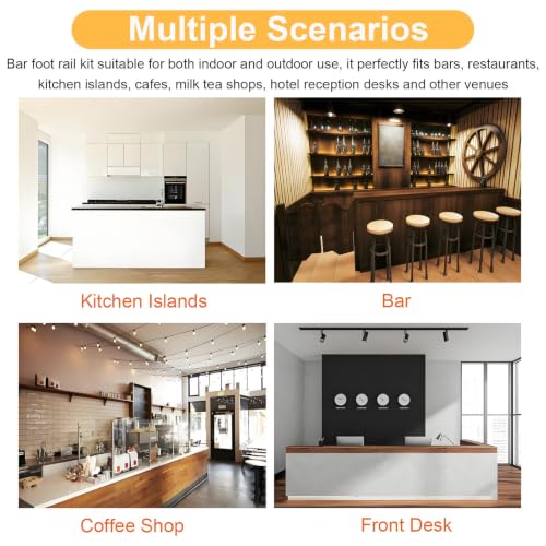 GUTYGIO Square Pipe Foot Rest for Bar Counter,Customizable Black-160cm/63in