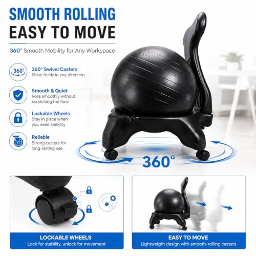 Exercise Ball Chair Pregnancy Birthing, Yoga Ball Desk Chairs for Adults
