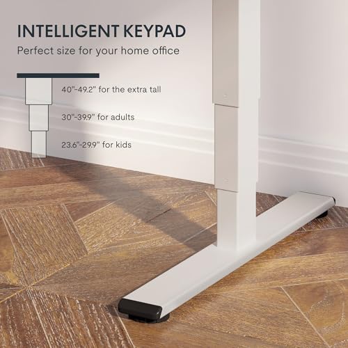 FLEXISPOT E6 3-Stage Dual Motor Electric Standing Desk 55 x 28 Sit Stand Up Desk, Holds 220 lbs, Adjustable Height w/Memory Presets, One-Piece Brown Wood Grain Desktop & White Frame, Ships in 2 Boxes