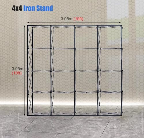 Jievmrs Portable Collapsible Pop Up Display Stand, Iron Backdrop Banner Exhibit Frame Stand, Vendor/Advertising Exhibition Booth Shelf No Banner(3.05x3.05m (10x10ft))