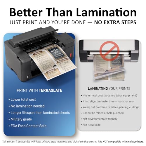 TerraSlate Paper 5 Mil 8.5" x 14" Waterproof Laser Printer/Copy Paper 50 Sheets
