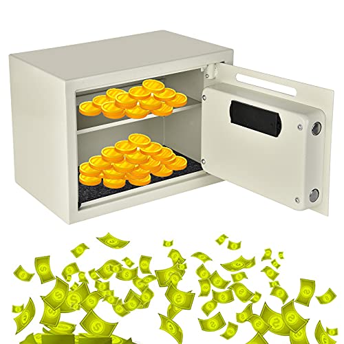 TBLOTYD Digital Electronic Safe Box for Home Office Hotel Security Solid Steel with Keypad Lock/White/4.6L ，White-16L