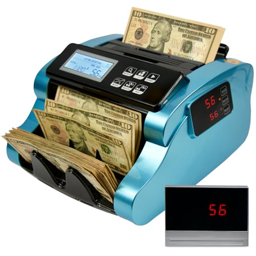 Money Counter Machine 1000 Bills/Min High-Speed Bill Counter with UV/MG/IR/DD Detection, LCD Display, Add/Batch/Value Modes – Ideal for Business, Retail, Office.