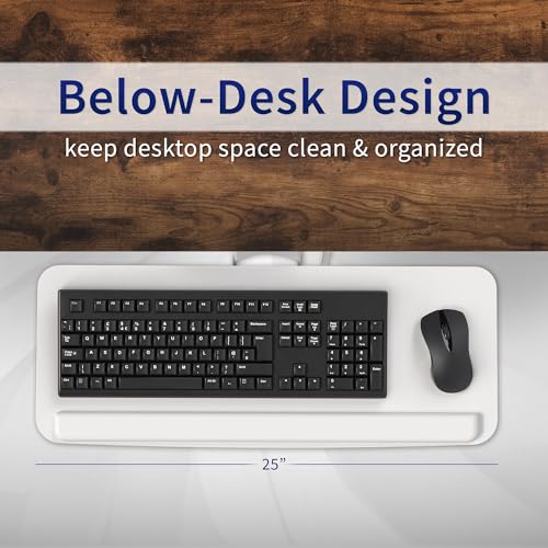 VIVO White Under Desk 25 x 10 in Keyboard Tray, MOUNT-KB03W