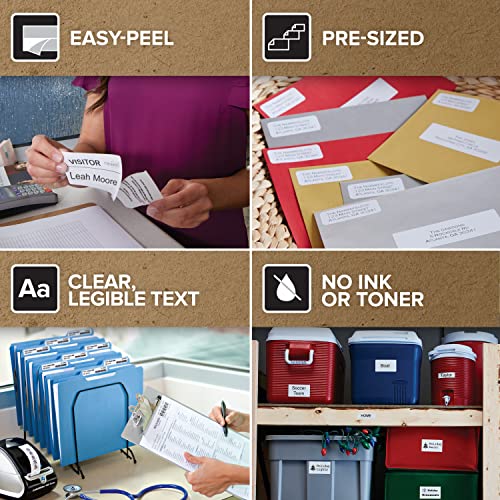 DYMO LW Durable Industrial Labels for LabelWriter Label Printers, White Poly, 3/4” x 2-1/2”, 2 Rolls of 450 (900 Total)