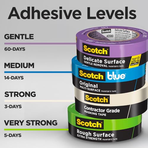 Scotch Painter's Tape Contractor Grade Masking Tape, 6 Rolls, 1.88 in x 60.1 yd, Removes Easily Without Leaving Sticky Residue, Interior & Exterior Use (2020-48TP6) (12)