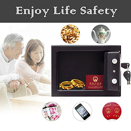 TBLOTYD Electronic Digital Safe Box Security Fireproof Lock Box Home Hotel Security Money Safe with 2 Locking Bolts/Black/4.6L ，Black-8.5L