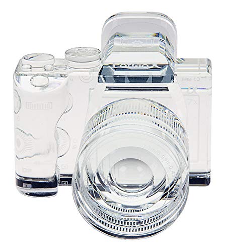 Fotodiox Crystal Camera - 9/10 Sized Replica of an a7 w/ 28-70mm OSS Lens; Paperweight, Book Shelf, Bookends