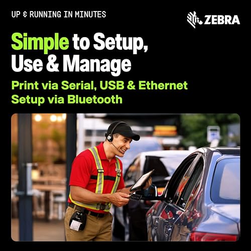 Zebra ZQ320 Premium Mobile Thermal Printer | 3" | Outdoor/Indoor | No Ink