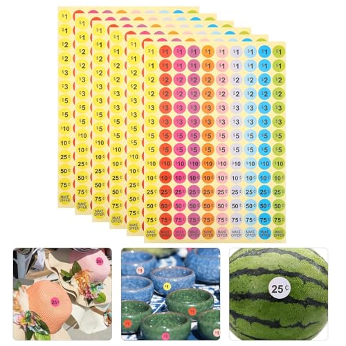 300 Sheets Garage Sale Stickers, Yard Pricing Tags with Blank Numbers