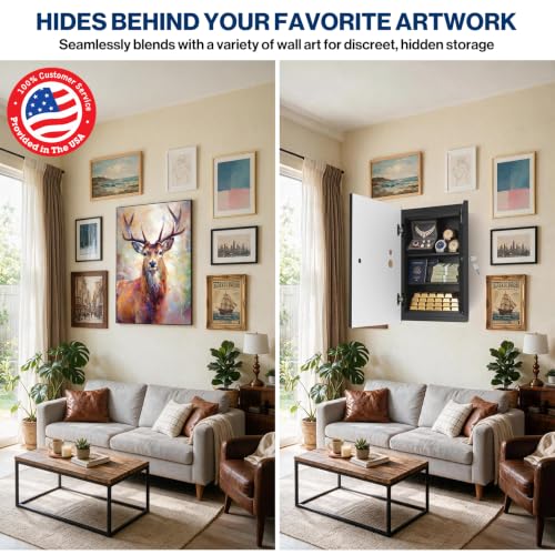 POCHAR Large Picture Hidden In Wall Safe Gun Secret Storage with Lock