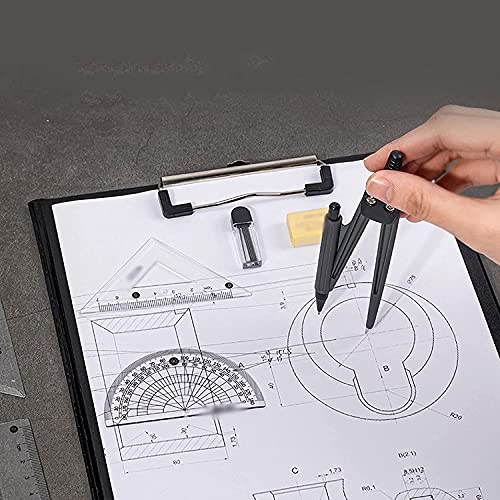 DUHTFCY Math Compass 7 Pcs Geometry Set with Compass Set Squares Ruler Protractor Pencil Eraser Lead Refill for School Students Compass for Geometry
