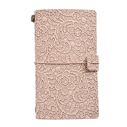 QERTYHKK A6 Refillable Planner Leather Travel Journal Notebook-Embossed Pocket Diary -Gift for Girls,Women,Mom, Daughter (192 Pages)