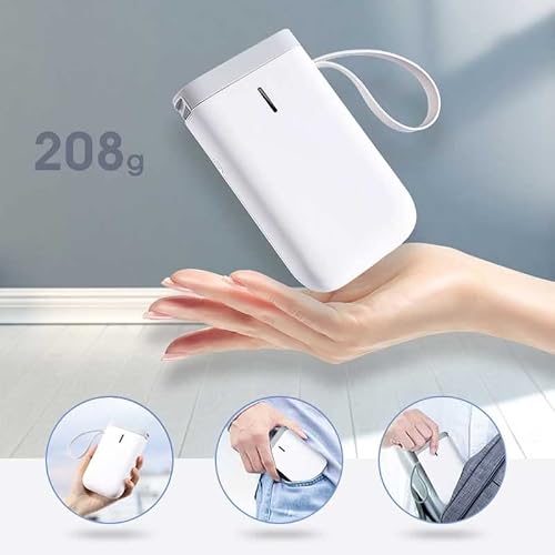 MVUYO FMURY Portable Thermal Label Printer Fast Printing Mall Home Office Use with Waterproof Label Paper