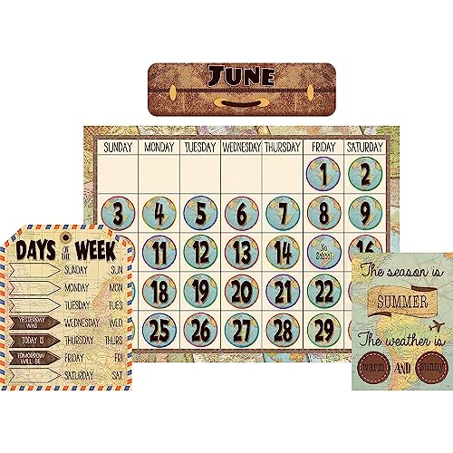 Teacher Created Resources Travel The Map Calendar Bulletin Board Set, 2 Sets (TCR8567-2)