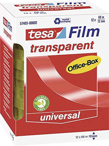 tesa Film, transparent, 12 mm x 66 m, pack of 1