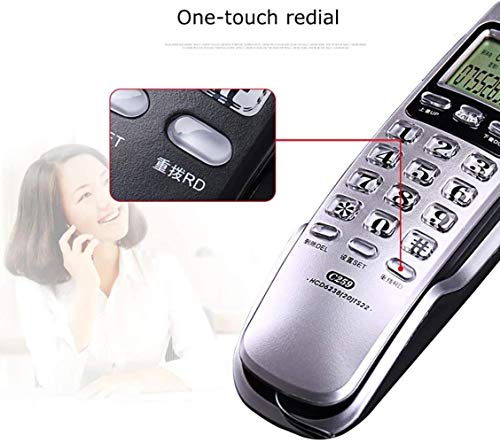 Nikos Wired Telephone Caller ID Large Button Table/Wall Home Office Fixed Landline (Color : Black) Colour Name:White (Color : Gray)