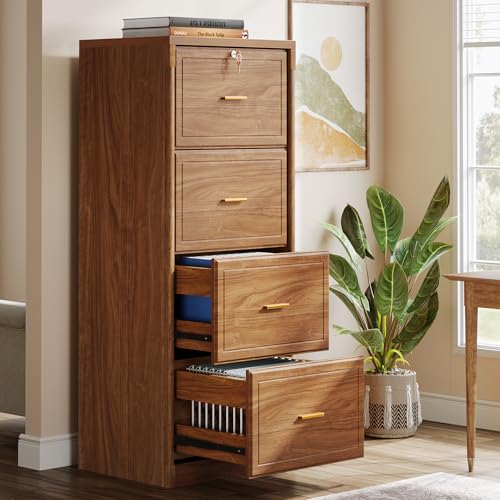 Tribesigns 4 Drawer File Cabinet with Lock, Filing Cabinets for Home Office