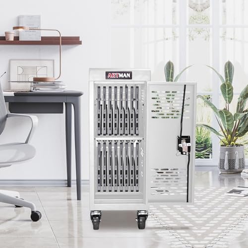Beuiosda 16 Device Charging Cabinet for iPads, Chromebooks and Laptops, Portable Table Top Storage Cart with Charging Port for Classroom, Library, Office