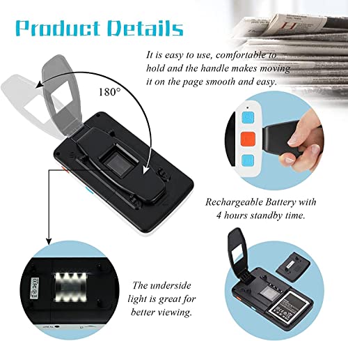 AALGO Portable Digital Magnifier Reading Aid,5.0 Inch LCD Screen for Low Vision,Handheld Electronic Reading Magnifier 4X‑32X Zoom,with Memory Function,for Visually Impaired,Black